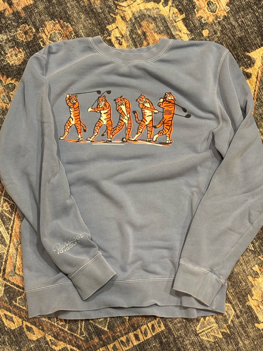 Barstool Blue Crewneck Sweatshirt Tiger (Woods) Golf Graphic